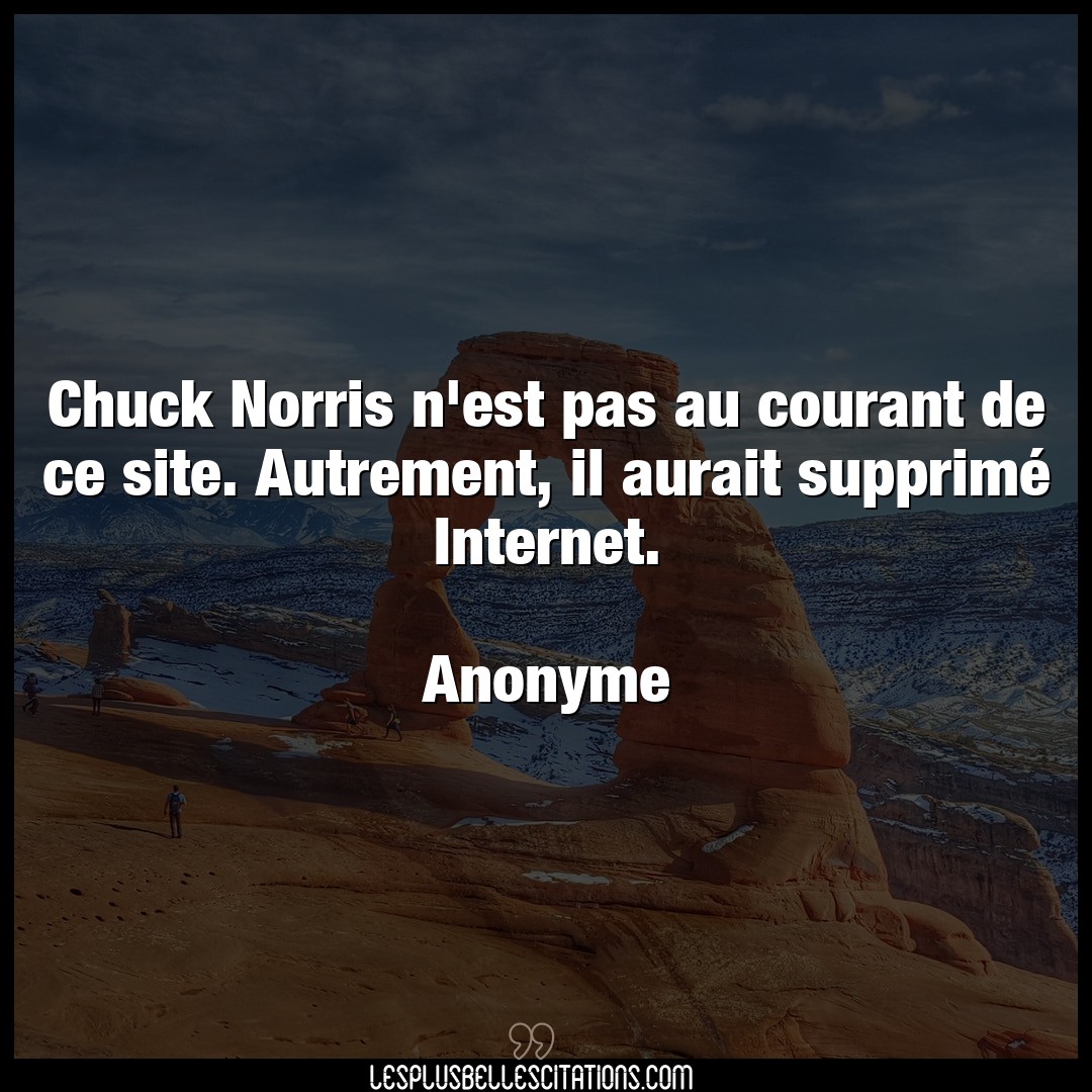 Chuck Norris n’est pas au courant de ce site.