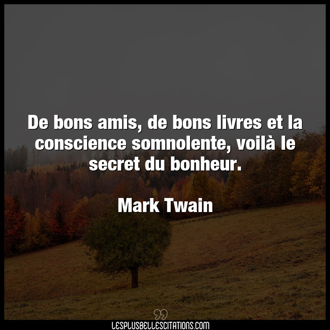 De bons amis, de bons livres et la conscience