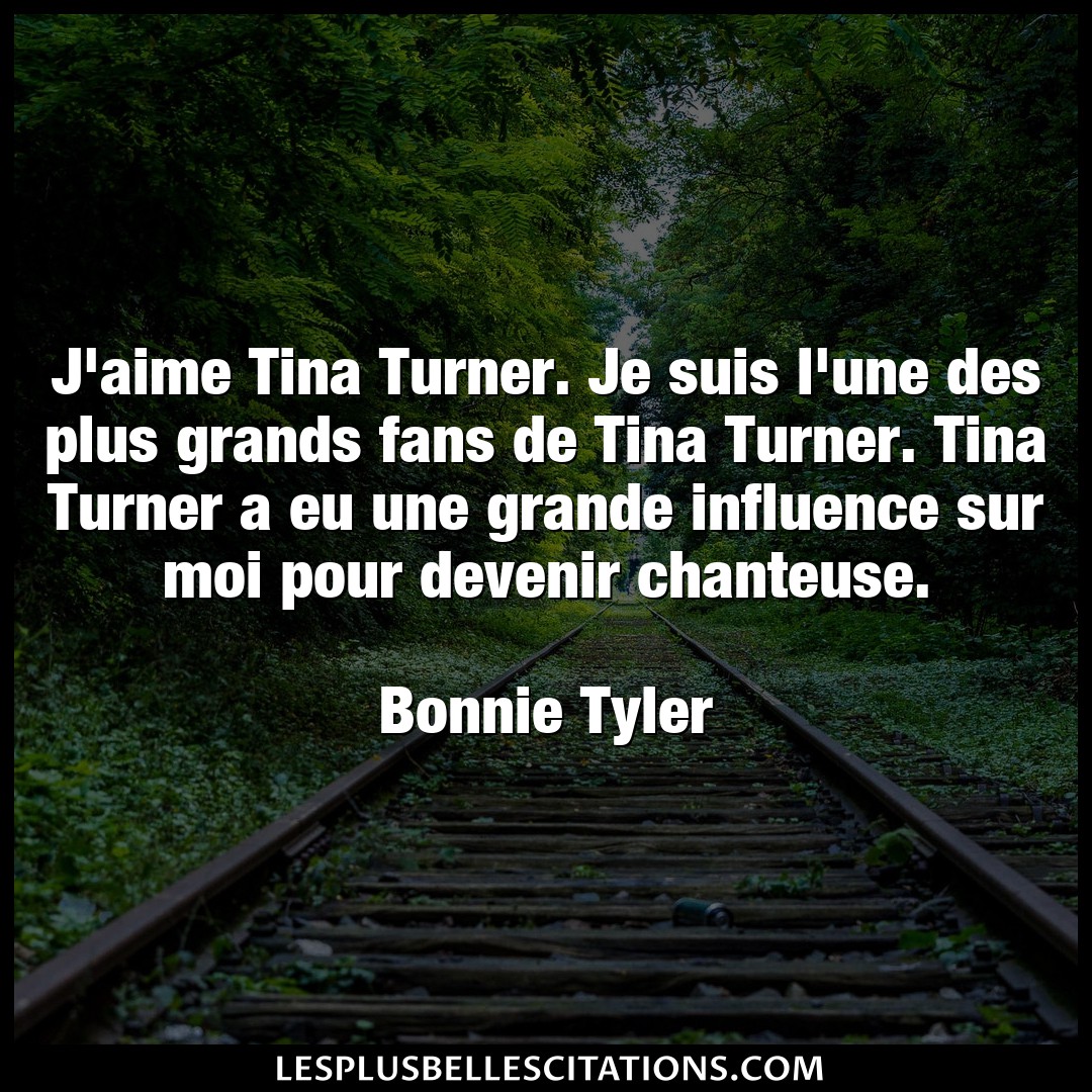 J’aime Tina Turner. Je suis l’une des plus gr