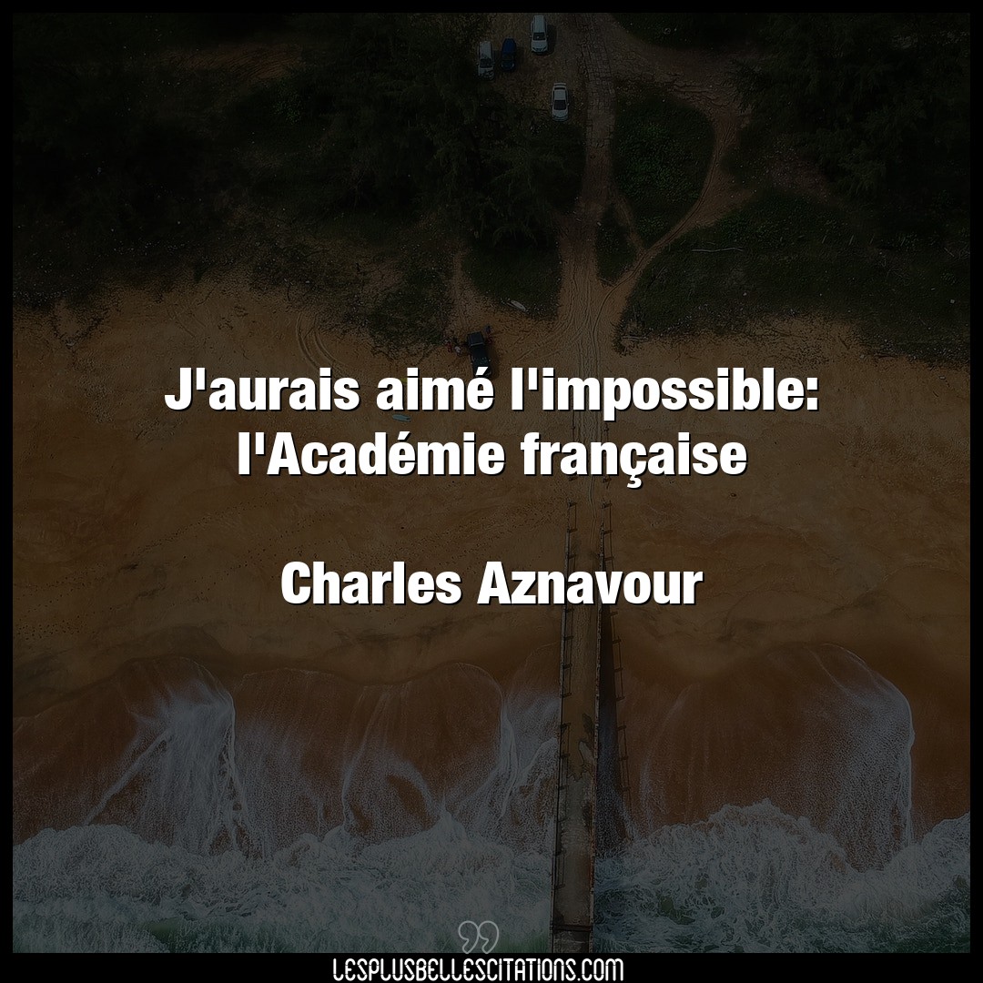J’aurais aimé l’impossible: l’Académie fran