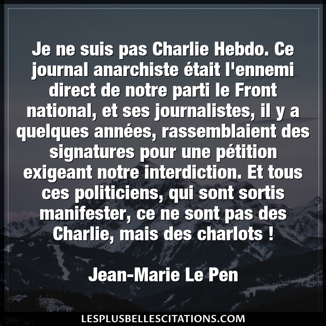 Je ne suis pas Charlie Hebdo. Ce journal anar