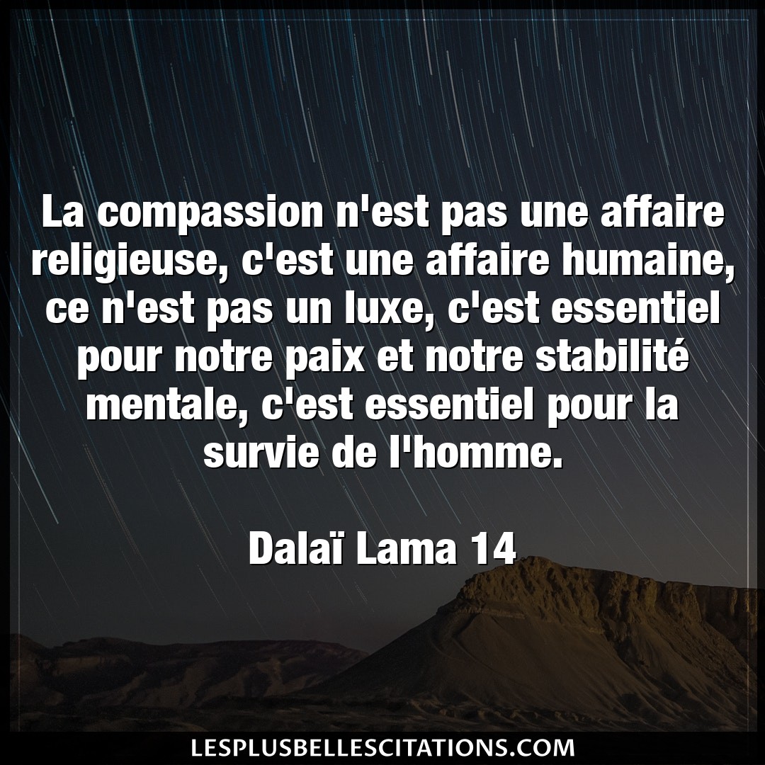 La compassion n’est pas une affaire religieus