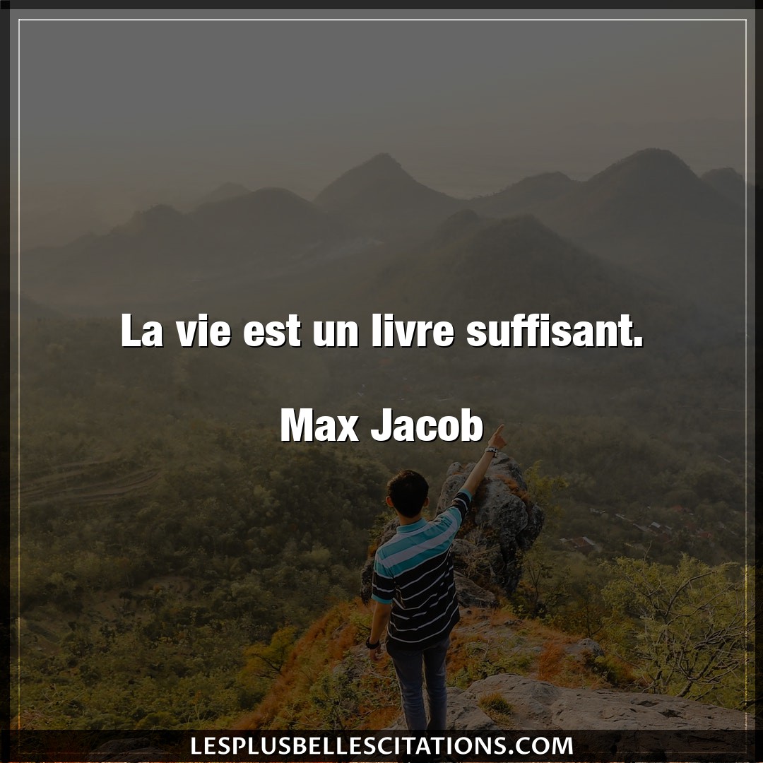 La vie est un livre suffisant.

Max Jacob