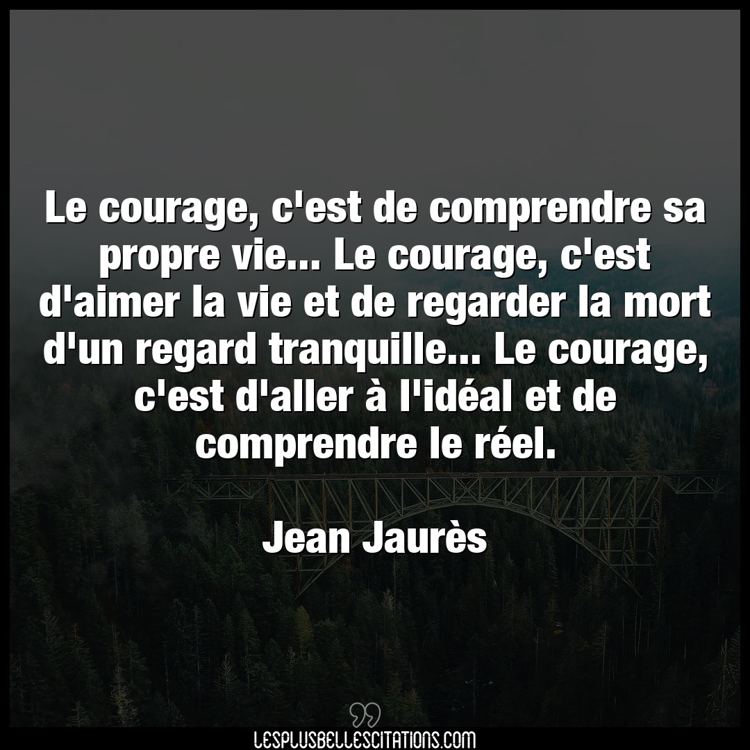 Le courage, c’est de comprendre sa propre vie