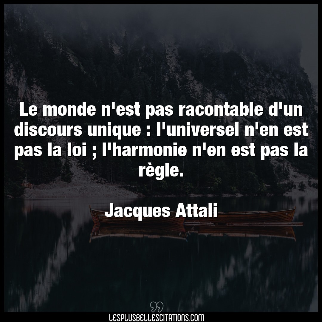 Le monde n’est pas racontable d’un discours u