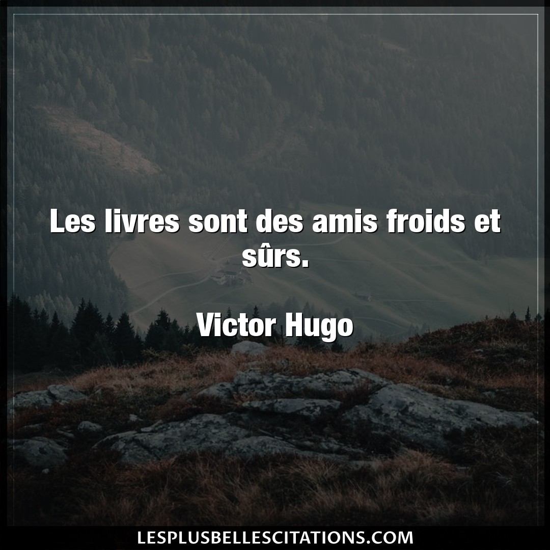 Les livres sont des amis froids et sûrs.