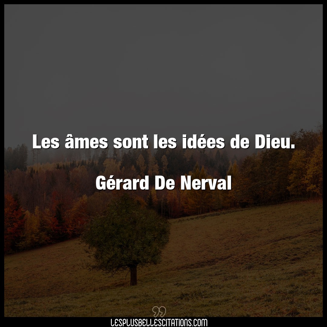 Les âmes sont les idées de Dieu.

Gérard