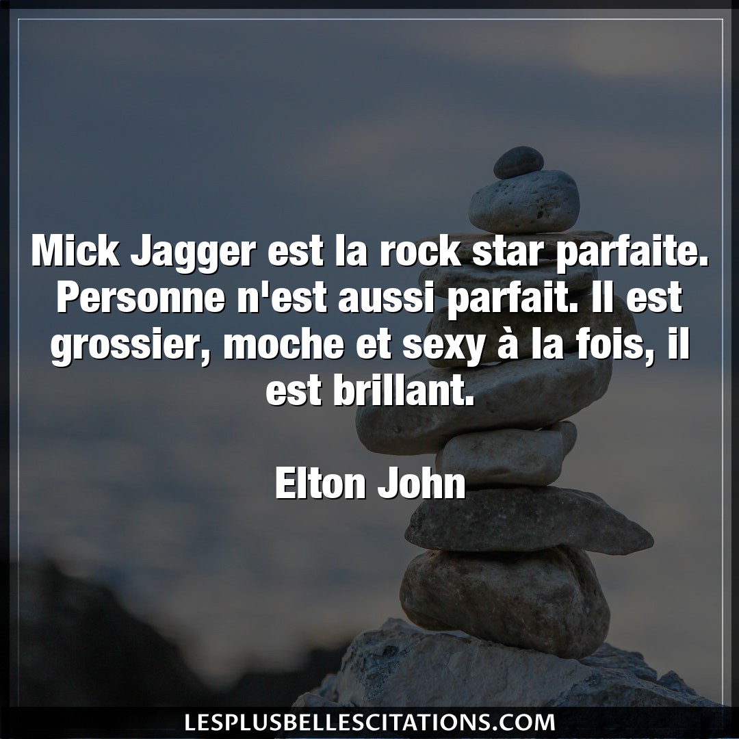 Mick Jagger est la rock star parfaite. Person