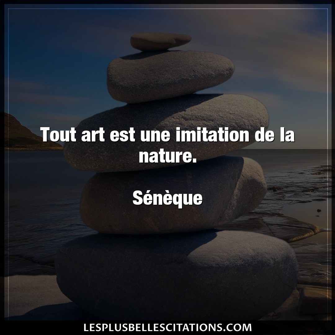 Tout art est une imitation de la nature.

S