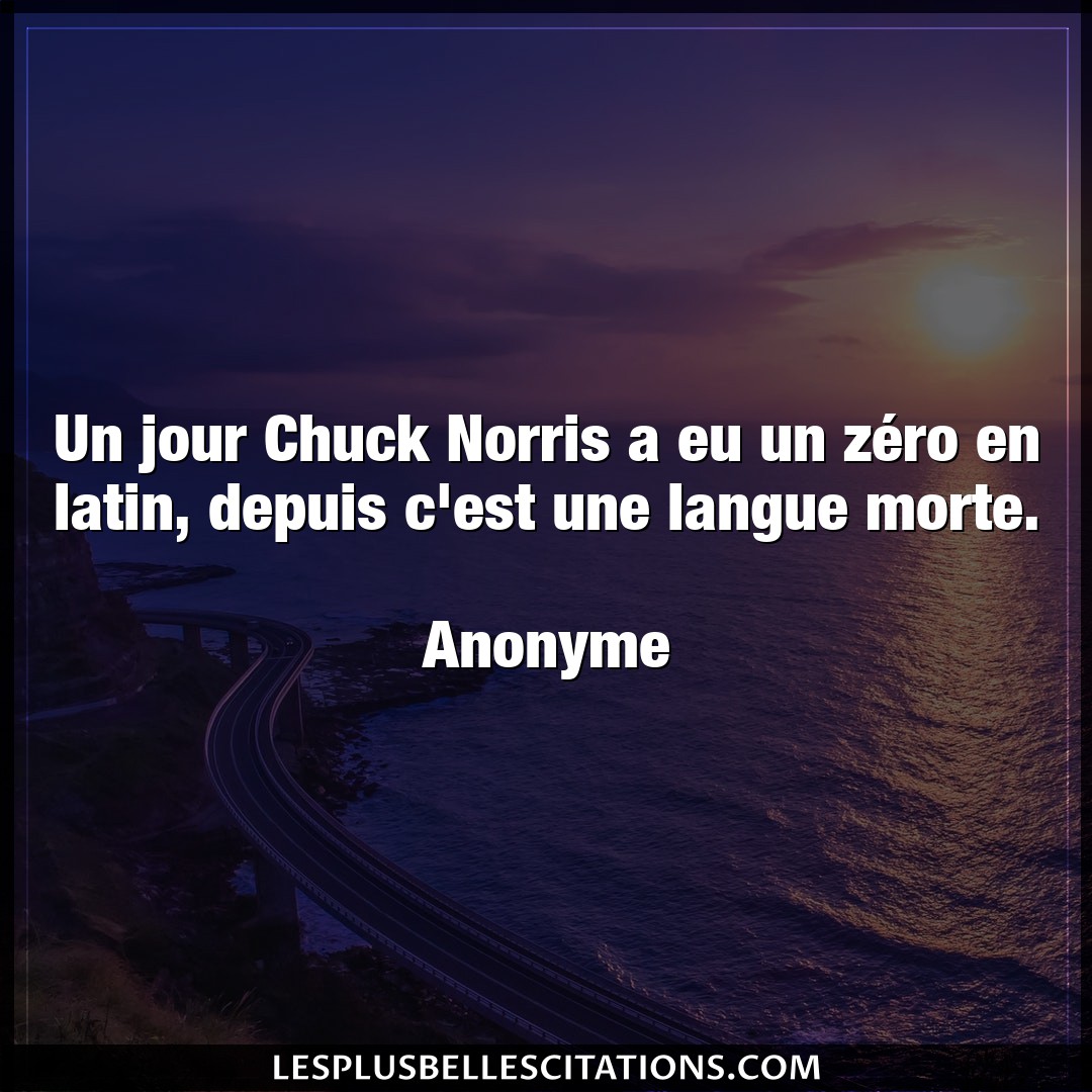 Un jour Chuck Norris a eu un zéro en latin,